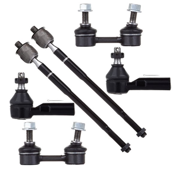 SCITOO 6pcs Suspension Kit 2 Front Stabilizer/Sway Bar Link 2 Outer Tie Rod End 2 Inner Tie Rod End fit