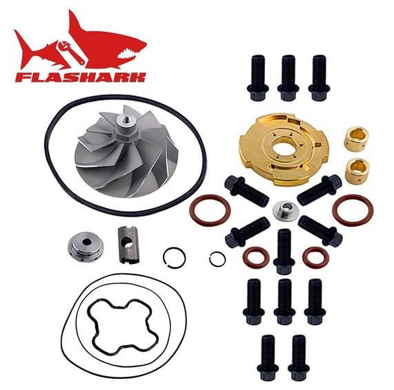  Flashark Compatible with GTP38 Turbo Compressor Wheel & Upgraded Rebuild Kit 1994-2003 Ford 7.3L Powerstroke­ 